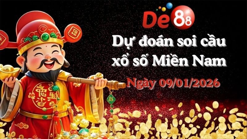 DE88 Dự đoán soi cầu xổ số miền Nam hôm nay ngày 09/01/2026 [Chuẩn Nhất]